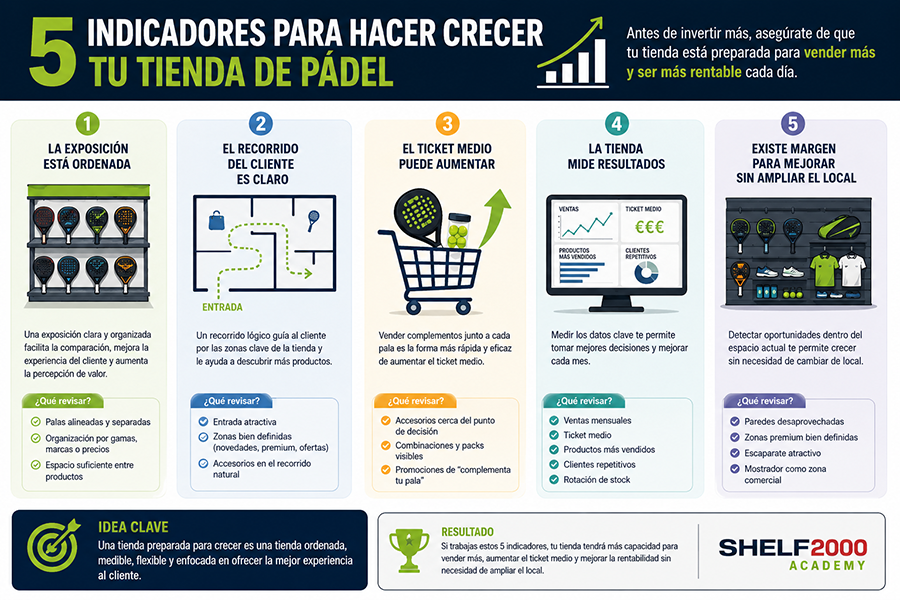 Diagnóstico para hacer crecer una tienda de pádel